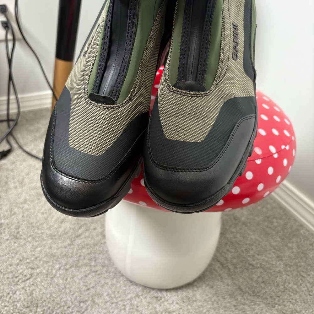 Ganni Green Colorblock Performance Vibram High Top Sneakers in Kalamata - Picture 6 of 11